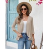 Zeagoo Women’s 2026 Summer 3/4 Sleeve Lightweight Cardigans Ruffles Coverup(Apricot)