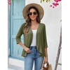 Zeagoo Women’s 2026 Summer 3/4 Sleeve Lightweight Cardigans Ruffles Coverup(Army Green)