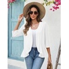 Zeagoo Women’s 2026 Summer 3/4 Sleeve Lightweight Cardigans Ruffles Coverup(A-white)