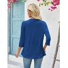 Zeagoo Women’s 2026 Summer 3/4 Sleeve Lightweight Cardigans Ruffles Coverup(Blue)