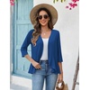 Zeagoo Women’s 2026 Summer 3/4 Sleeve Lightweight Cardigans Ruffles Coverup(Blue)