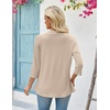 Zeagoo Women’s 2026 Summer 3/4 Sleeve Lightweight Cardigans Ruffles Coverup(Khaki)