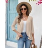 Zeagoo Women’s 2026 Summer 3/4 Sleeve Lightweight Cardigans Ruffles Coverup(Khaki)