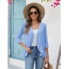 Zeagoo Women’s 2026 Summer 3/4 Sleeve Lightweight Cardigans Ruffles Coverup(Light Blue)