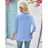 Zeagoo Women’s 2026 Summer 3/4 Sleeve Lightweight Cardigans Ruffles Coverup(Light Blue)