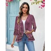 Zeagoo Women’s 2026 Summer 3/4 Sleeve Lightweight Cardigans Ruffles Coverup(Mz841)