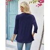 Zeagoo Women’s 2026 Summer 3/4 Sleeve Lightweight Cardigans Ruffles Coverup(Navy Blue)