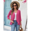 Zeagoo Women’s 2026 Summer 3/4 Sleeve Lightweight Cardigans Ruffles Coverup(Rose)