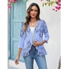 Zeagoo Women’s 2026 Summer 3/4 Sleeve Lightweight Cardigans Ruffles Coverup(Sf166)