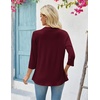 Zeagoo Women’s 2026 Summer 3/4 Sleeve Lightweight Cardigans Ruffles Coverup(Wine Red)