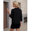 Zeagoo Womens 3/4 Sleeve Cropped Cardigan Sweater Lightweight Bolero Shrugs(Black)