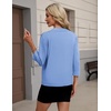 Zeagoo Womens 3/4 Sleeve Cropped Cardigan Sweater Lightweight Bolero Shrugs(Blue)