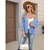 Zeagoo Womens 3/4 Sleeve Cropped Cardigan Sweater Lightweight Bolero Shrugs(Blue)