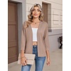 Zeagoo Womens 3/4 Sleeve Cropped Cardigan Sweater Lightweight Bolero Shrugs(Brown)