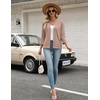 Zeagoo Womens 3/4 Sleeve Cropped Cardigan Sweater Lightweight Bolero Shrugs(Brown)
