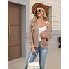 Zeagoo Womens 3/4 Sleeve Cropped Cardigan Sweater Lightweight Bolero Shrugs(Brown)