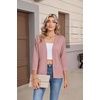 Zeagoo Womens 3/4 Sleeve Cropped Cardigan Sweater Lightweight Bolero Shrugs(Dusty Pink)