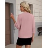 Zeagoo Womens 3/4 Sleeve Cropped Cardigan Sweater Lightweight Bolero Shrugs(Dusty Pink)