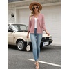 Zeagoo Womens 3/4 Sleeve Cropped Cardigan Sweater Lightweight Bolero Shrugs(Dusty Pink)