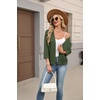 Zeagoo Womens 3/4 Sleeve Cropped Cardigan Sweater Lightweight Bolero Shrugs(Green)