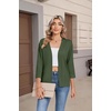 Zeagoo Womens 3/4 Sleeve Cropped Cardigan Sweater Lightweight Bolero Shrugs(Green)