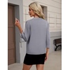 Zeagoo Womens 3/4 Sleeve Cropped Cardigan Sweater Lightweight Bolero Shrugs(Grey)
