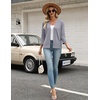 Zeagoo Womens 3/4 Sleeve Cropped Cardigan Sweater Lightweight Bolero Shrugs(Grey)