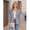 Zeagoo Womens 3/4 Sleeve Cropped Cardigan Sweater Lightweight Bolero Shrugs(Grey)