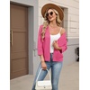 Zeagoo Womens 3/4 Sleeve Cropped Cardigan Sweater Lightweight Bolero Shrugs(Pink)