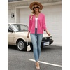 Zeagoo Womens 3/4 Sleeve Cropped Cardigan Sweater Lightweight Bolero Shrugs(Pink)