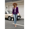 Zeagoo Womens 3/4 Sleeve Cropped Cardigan Sweater Lightweight Bolero Shrugs(Purple)