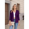 Zeagoo Womens 3/4 Sleeve Cropped Cardigan Sweater Lightweight Bolero Shrugs(Purple)