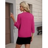 Zeagoo Womens 3/4 Sleeve Cropped Cardigan Sweater Lightweight Bolero Shrugs(Rose Red)