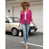 Zeagoo Womens 3/4 Sleeve Cropped Cardigan Sweater Lightweight Bolero Shrugs(Rose Red)