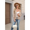 Zeagoo Womens 3/4 Sleeve Cropped Cardigan Sweater Lightweight Bolero Shrugs(Warm Apricot)