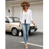 Zeagoo Womens 3/4 Sleeve Cropped Cardigan Sweater Lightweight Bolero Shrugs(White)