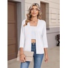 Zeagoo Womens 3/4 Sleeve Cropped Cardigan Sweater Lightweight Bolero Shrugs(White)