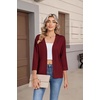 Zeagoo Womens 3/4 Sleeve Cropped Cardigan Sweater Lightweight Bolero Shrugs(Wine Red)
