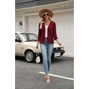 Zeagoo Womens 3/4 Sleeve Cropped Cardigan Sweater Lightweight Bolero Shrugs(Wine Red)