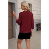 Zeagoo Womens 3/4 Sleeve Cropped Cardigan Sweater Lightweight Bolero Shrugs(Wine Red)