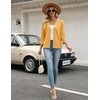 Zeagoo Womens 3/4 Sleeve Cropped Cardigan Sweater Lightweight Bolero Shrugs(Yellow)