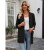 Zeagoo Women’s 3/4 Sleeve Lightweight Cardigan Casual Open Front Cardigans(A-black)