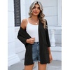 Zeagoo Women’s 3/4 Sleeve Lightweight Cardigan Casual Open Front Cardigans(A-black)