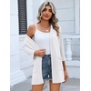 Zeagoo Women’s 3/4 Sleeve Lightweight Cardigan Casual Open Front Cardigans(A-white)