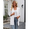Zeagoo Women’s 3/4 Sleeve Lightweight Cardigan Casual Open Front Cardigans(A-white)