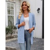 Zeagoo Women’s 3/4 Sleeve Lightweight Cardigan Casual Open Front Cardigans(Blue)