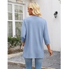 Zeagoo Women’s 3/4 Sleeve Lightweight Cardigan Casual Open Front Cardigans(Blue)