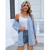 Zeagoo Women’s 3/4 Sleeve Lightweight Cardigan Casual Open Front Cardigans(Blue)
