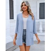 Zeagoo Women’s 3/4 Sleeve Lightweight Cardigan Casual Open Front Cardigans(Blue)