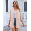 Zeagoo Women’s 3/4 Sleeve Lightweight Cardigan Casual Open Front Cardigans(Champagne)